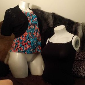 Jones Studio Shirt with Black open sweater